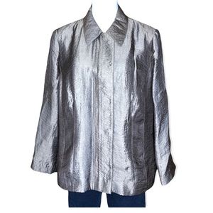 J JILL Jacket Metallic Bronze Lightweight Dress Jacket Size 16W